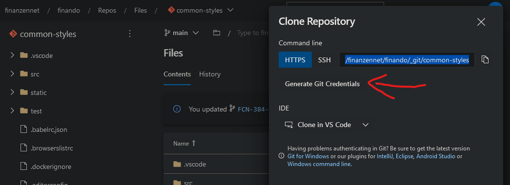 Generate Git Credentials
